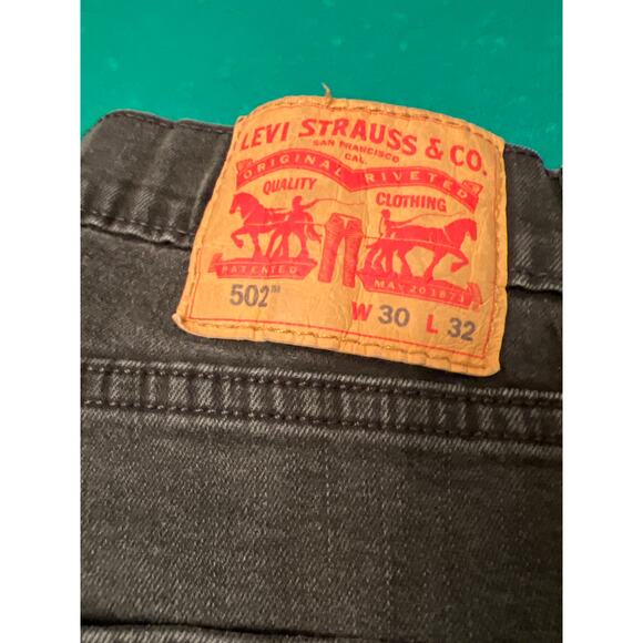 Rare Levi's Men's 502 Taper Fit Black Stretch Jeans 30x32 - Picture 4 of 7